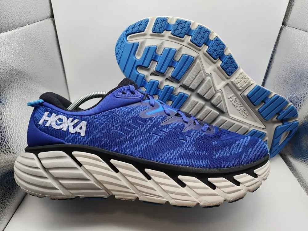 Hoka One One Gaviota 4 Shoes Men's 11.5 2E Blue Running Cushion Walking Sneakers